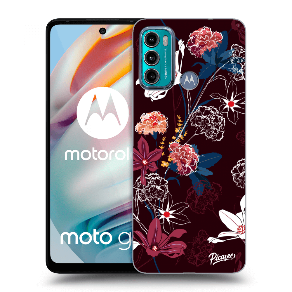 Picasee silikonski črni ovitek za Motorola Moto G60 - Dark Meadow