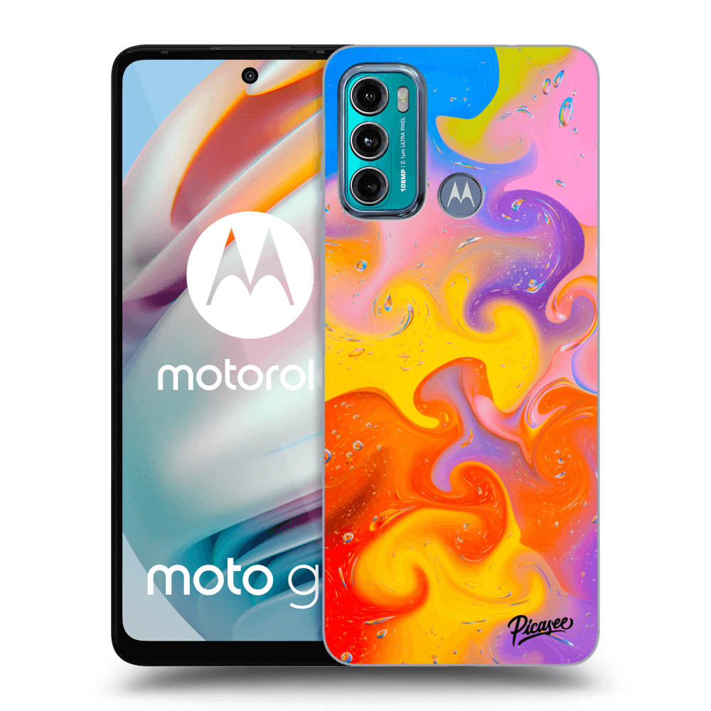 Picasee silikonski črni ovitek za Motorola Moto G60 - Bubbles
