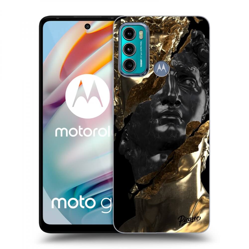 Picasee silikonski črni ovitek za Motorola Moto G60 - Gold - Black
