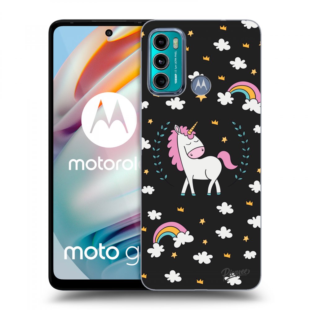 Picasee silikonski črni ovitek za Motorola Moto G60 - Unicorn star heaven