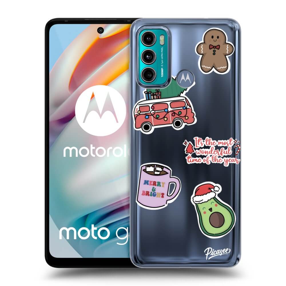 Picasee silikonski prozorni ovitek za Motorola Moto G60 - Christmas Stickers