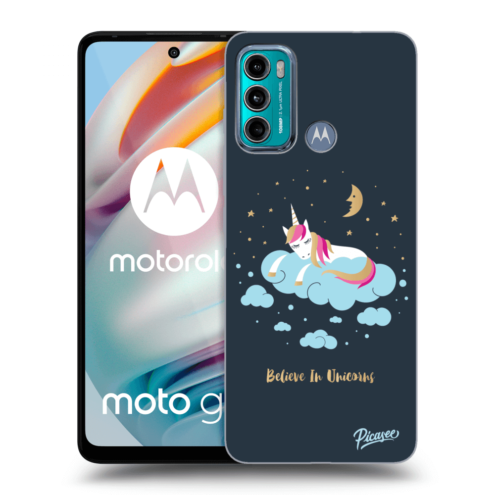 Picasee silikonski črni ovitek za Motorola Moto G60 - Believe In Unicorns