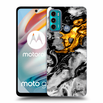 Picasee silikonski prozorni ovitek za Motorola Moto G60 - Black Gold 2