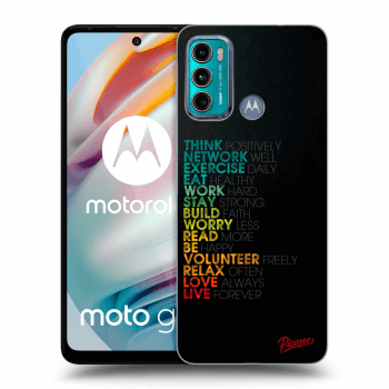 Picasee silikonski črni ovitek za Motorola Moto G60 - Motto life