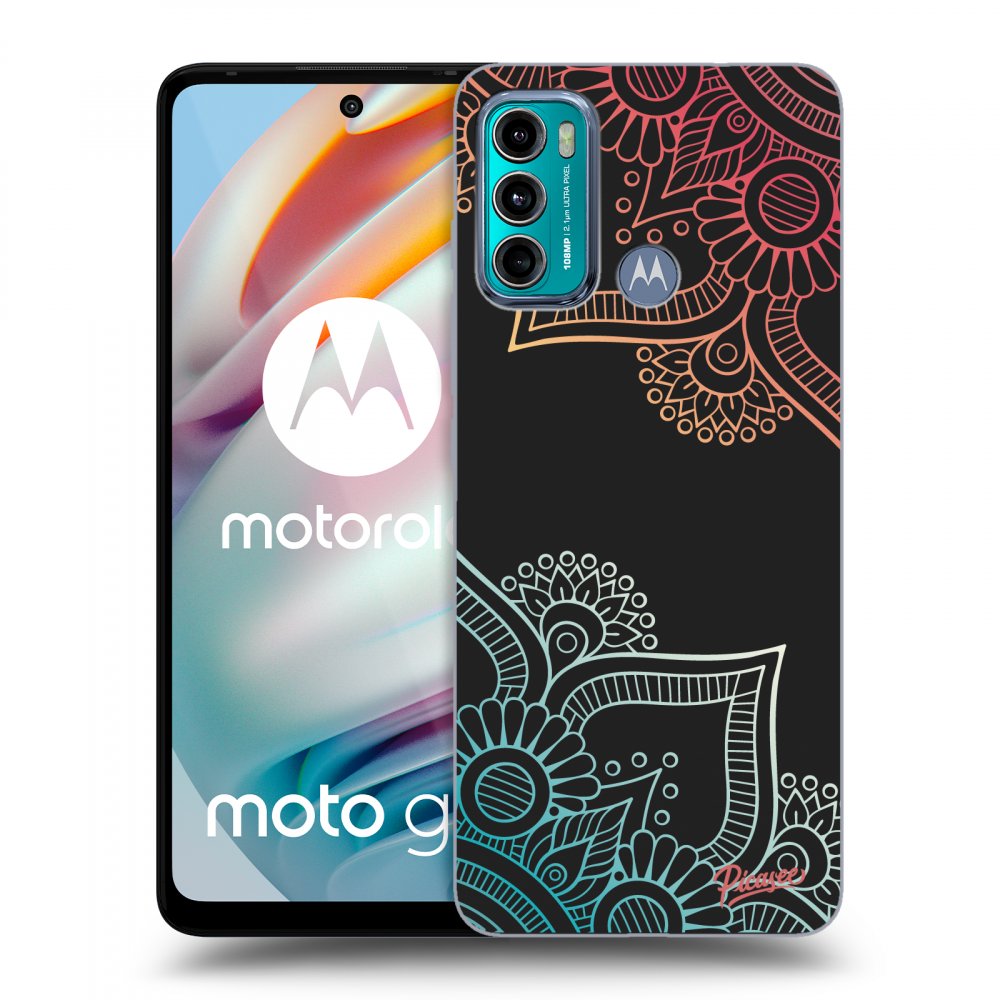 Picasee silikonski črni ovitek za Motorola Moto G60 - Flowers pattern