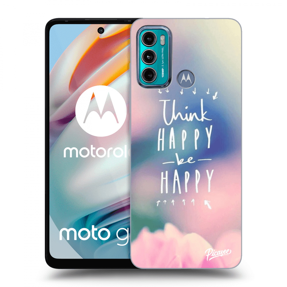 Picasee silikonski prozorni ovitek za Motorola Moto G60 - Think happy be happy