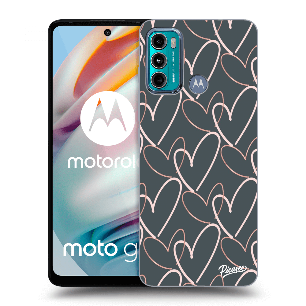 Picasee silikonski črni ovitek za Motorola Moto G60 - Lots of love