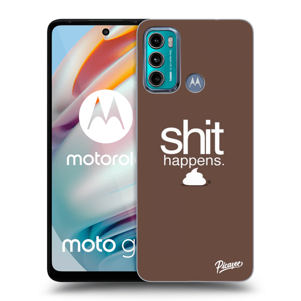 Picasee silikonski črni ovitek za Motorola Moto G60 - Shit happens