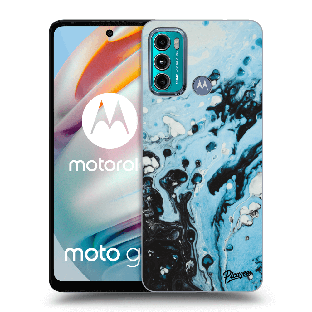 Picasee silikonski prozorni ovitek za Motorola Moto G60 - Organic blue