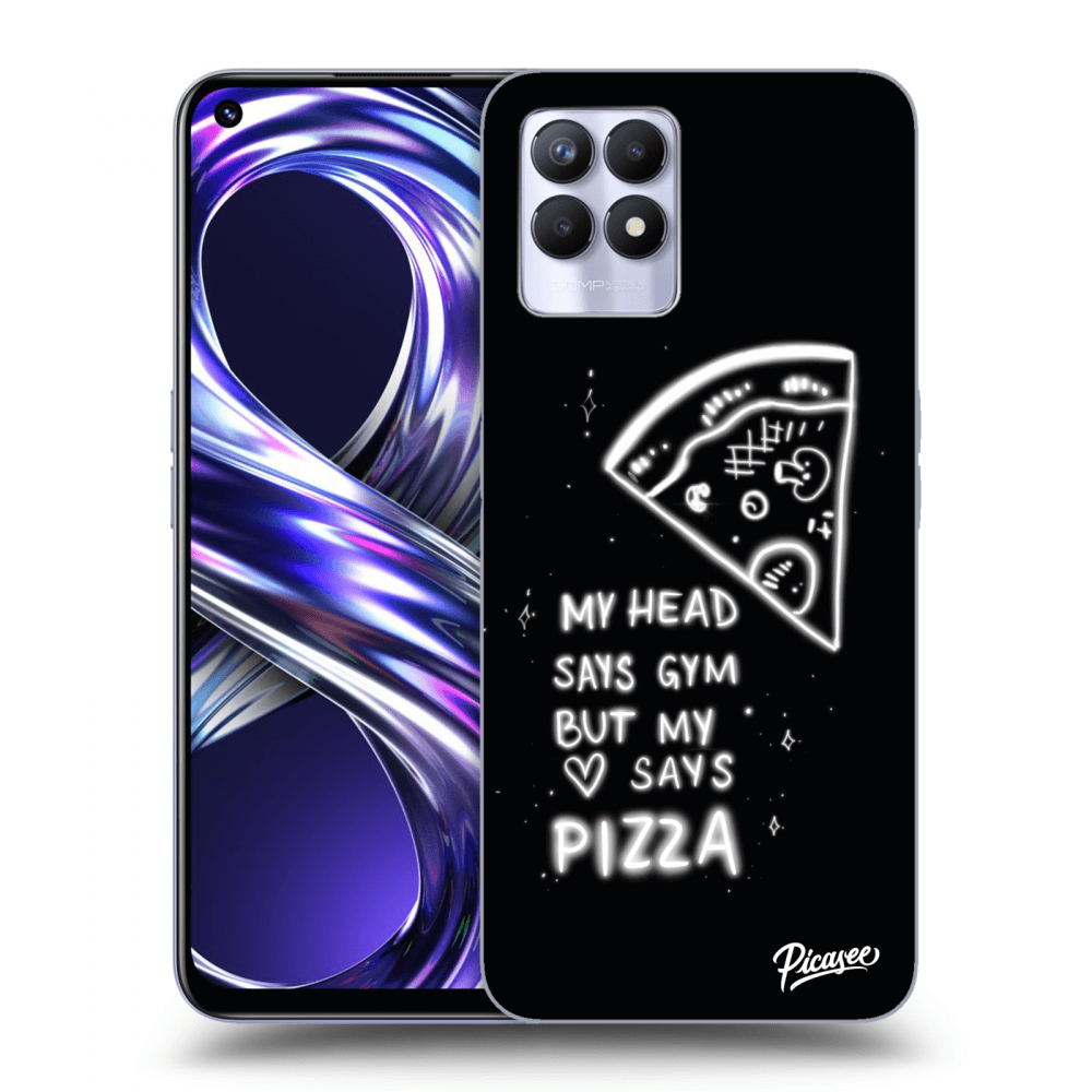 Picasee silikonski črni ovitek za Realme 8i - Pizza