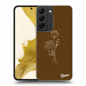 Ovitek za Samsung Galaxy S22 5G - Brown flowers
