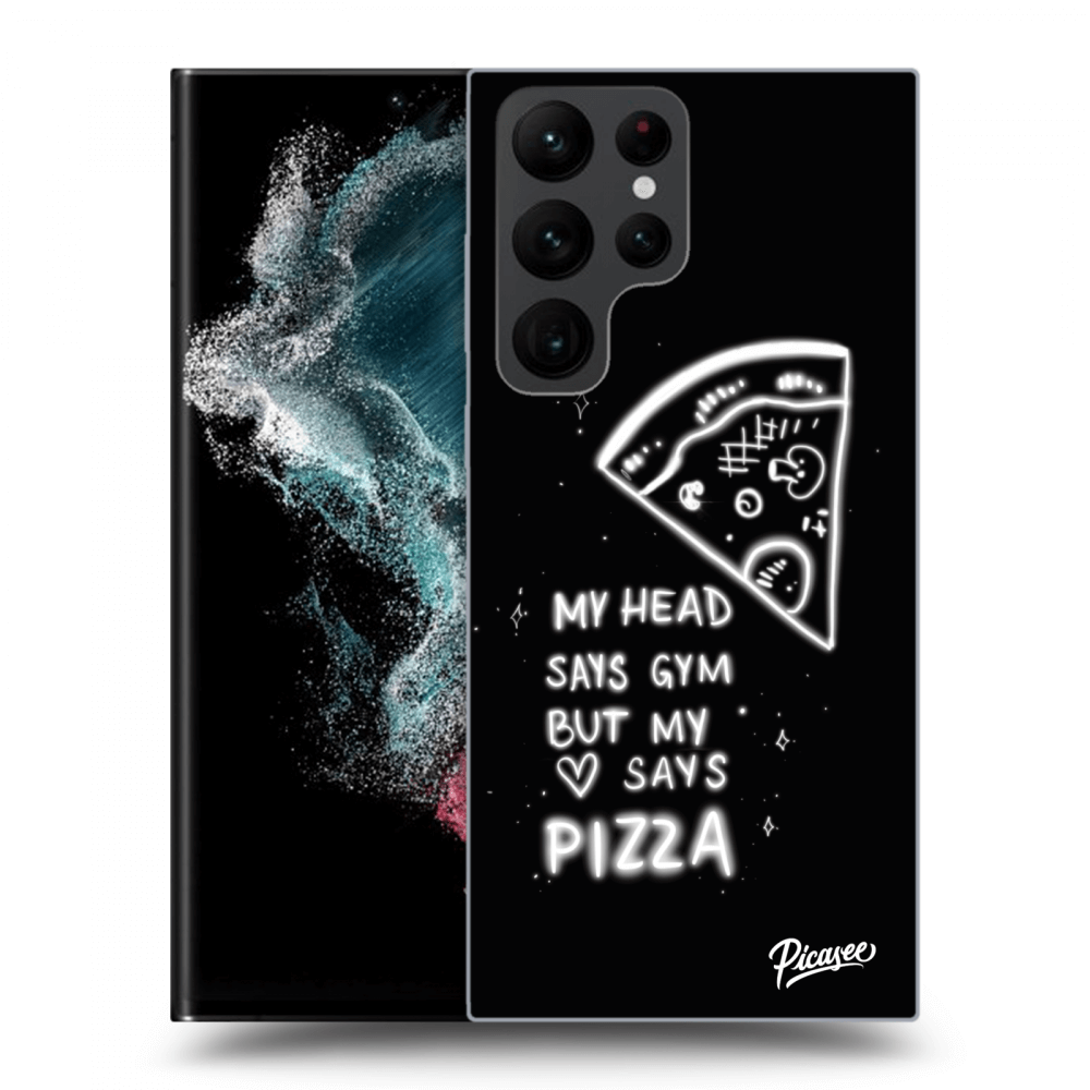 Picasee silikonski prozorni ovitek za Samsung Galaxy S22 Ultra 5G - Pizza