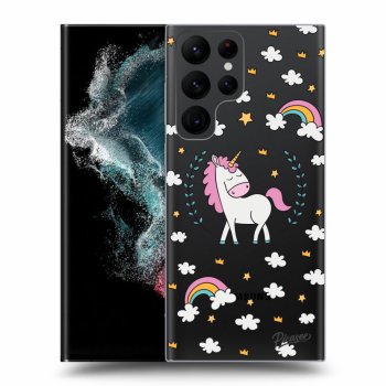 Picasee silikonski prozorni ovitek za Samsung Galaxy S22 Ultra 5G - Unicorn star heaven