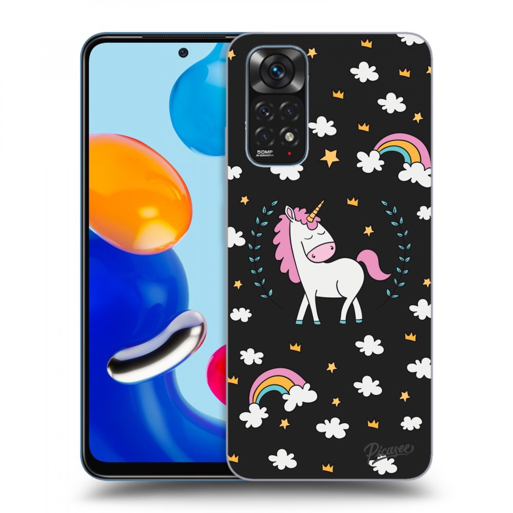 Picasee silikonski črni ovitek za Xiaomi Redmi Note 11 - Unicorn star heaven
