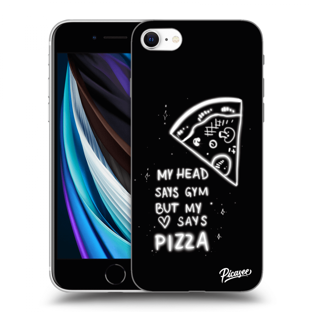Picasee silikonski črni ovitek za Apple iPhone SE 2022 - Pizza