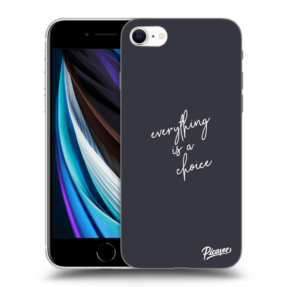 Picasee silikonski črni ovitek za Apple iPhone SE 2022 - Everything is a choice
