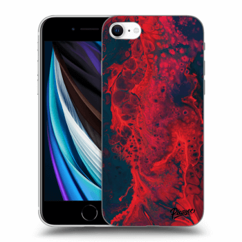 Picasee silikonski črni ovitek za Apple iPhone SE 2022 - Organic red