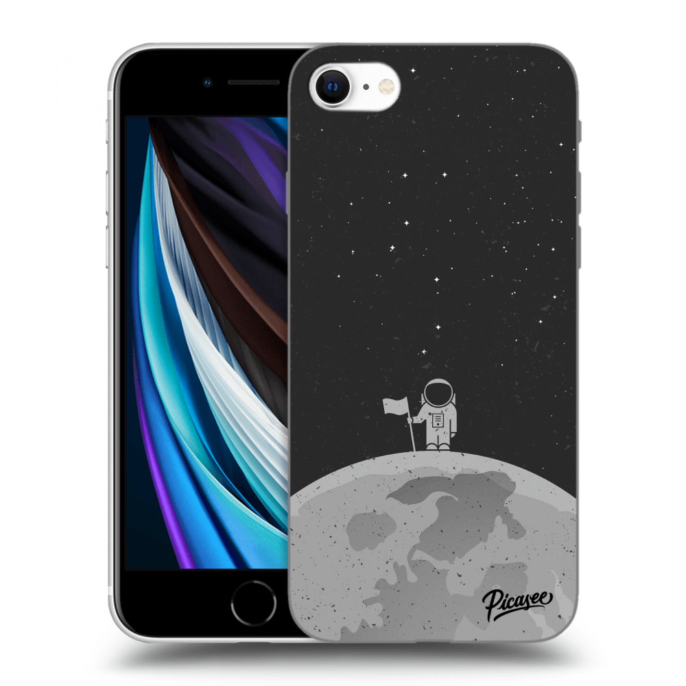 Picasee silikonski črni ovitek za Apple iPhone SE 2022 - Astronaut