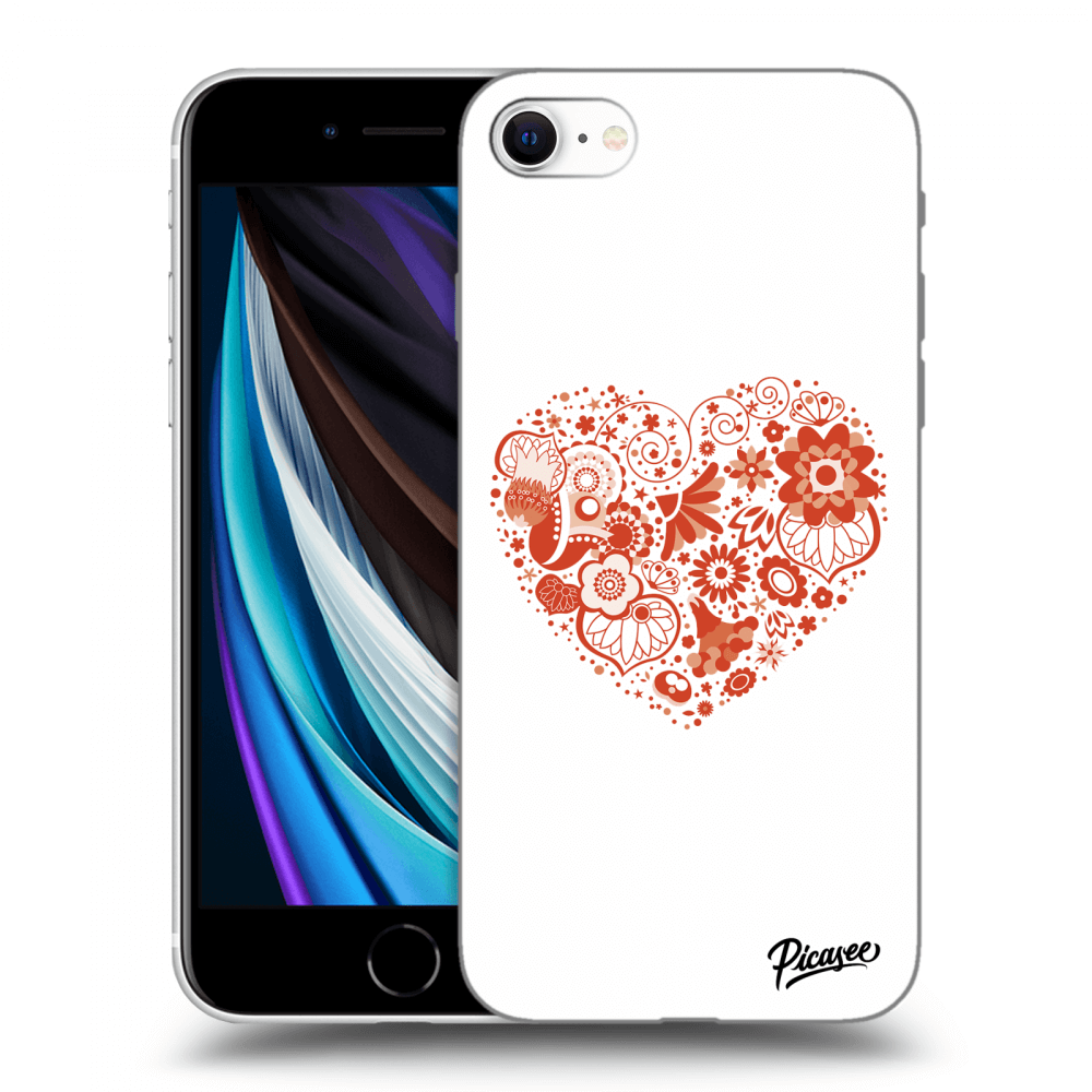 Picasee silikonski črni ovitek za Apple iPhone SE 2022 - Big heart