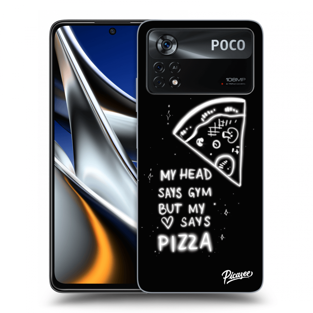 Picasee silikonski črni ovitek za Xiaomi Poco X4 Pro 5G - Pizza