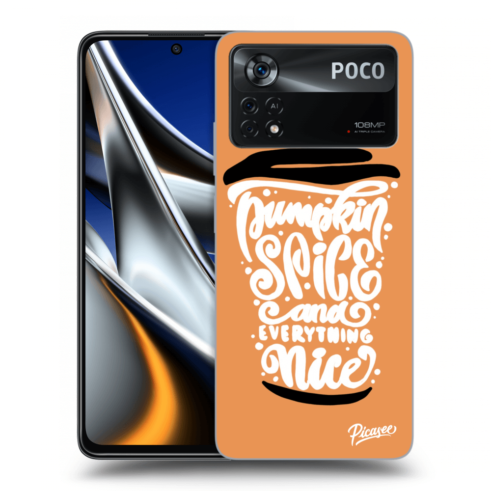 Picasee silikonski prozorni ovitek za Xiaomi Poco X4 Pro 5G - Pumpkin coffee