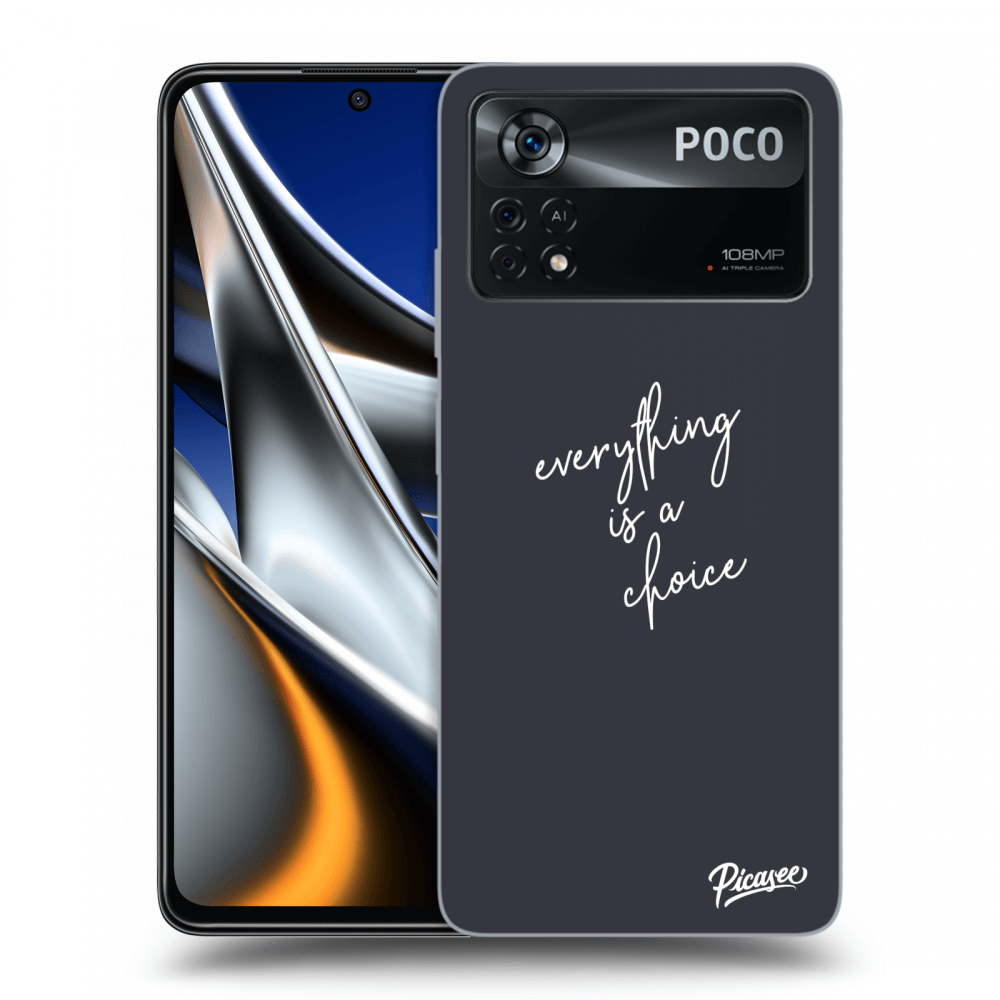 Picasee silikonski črni ovitek za Xiaomi Poco X4 Pro 5G - Everything is a choice