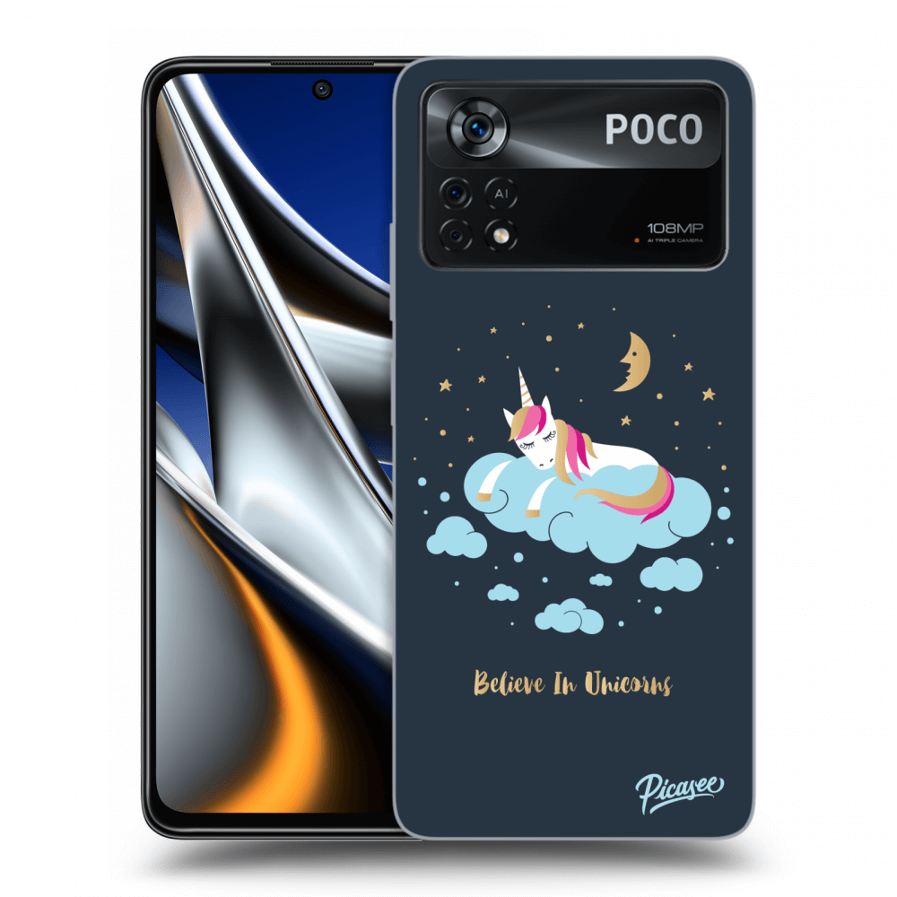 Picasee silikonski prozorni ovitek za Xiaomi Poco X4 Pro 5G - Believe In Unicorns