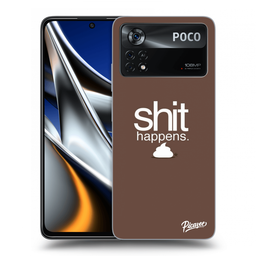 Picasee silikonski črni ovitek za Xiaomi Poco X4 Pro 5G - Shit happens