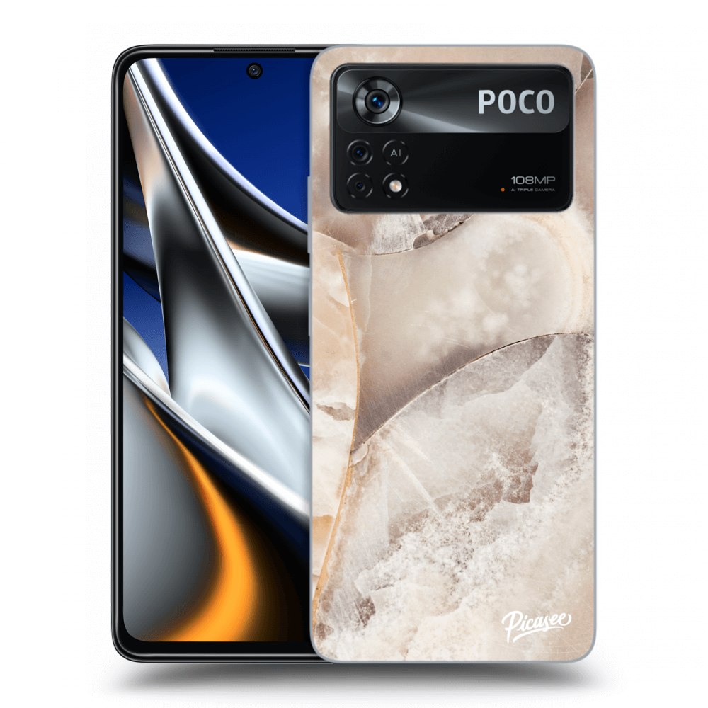 Picasee silikonski črni ovitek za Xiaomi Poco X4 Pro 5G - Cream marble