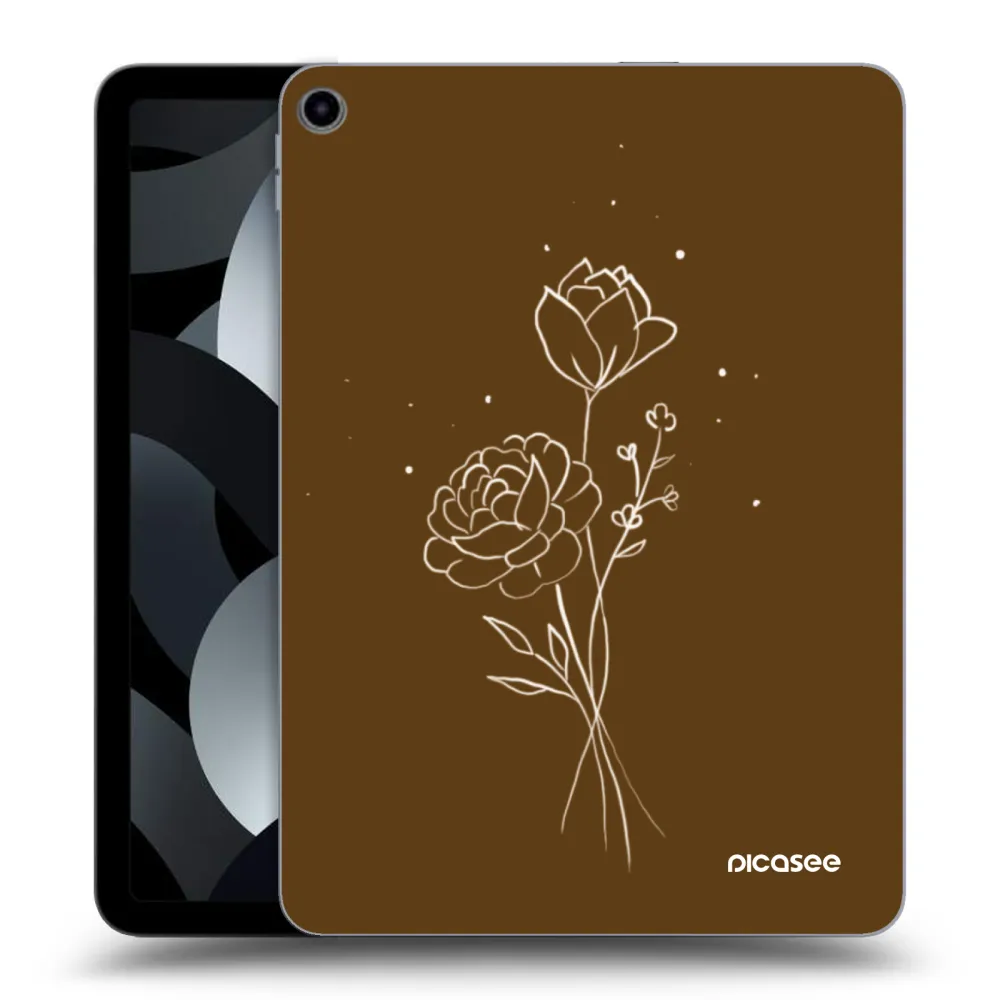 Picasee silikonski prozorni ovitek za Apple iPad Air 5 10.9" 2022 - Brown flowers