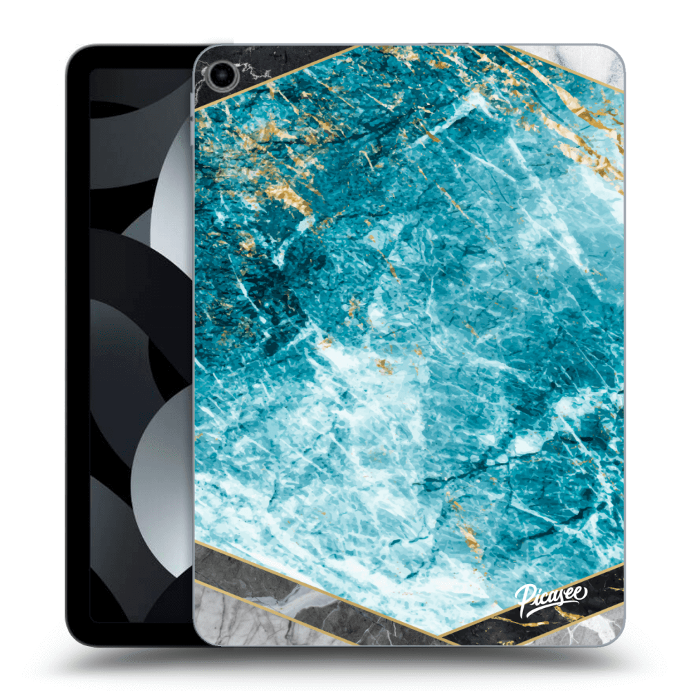 Picasee silikonski prozorni ovitek za Apple iPad Air 5 10.9" 2022 - Blue geometry