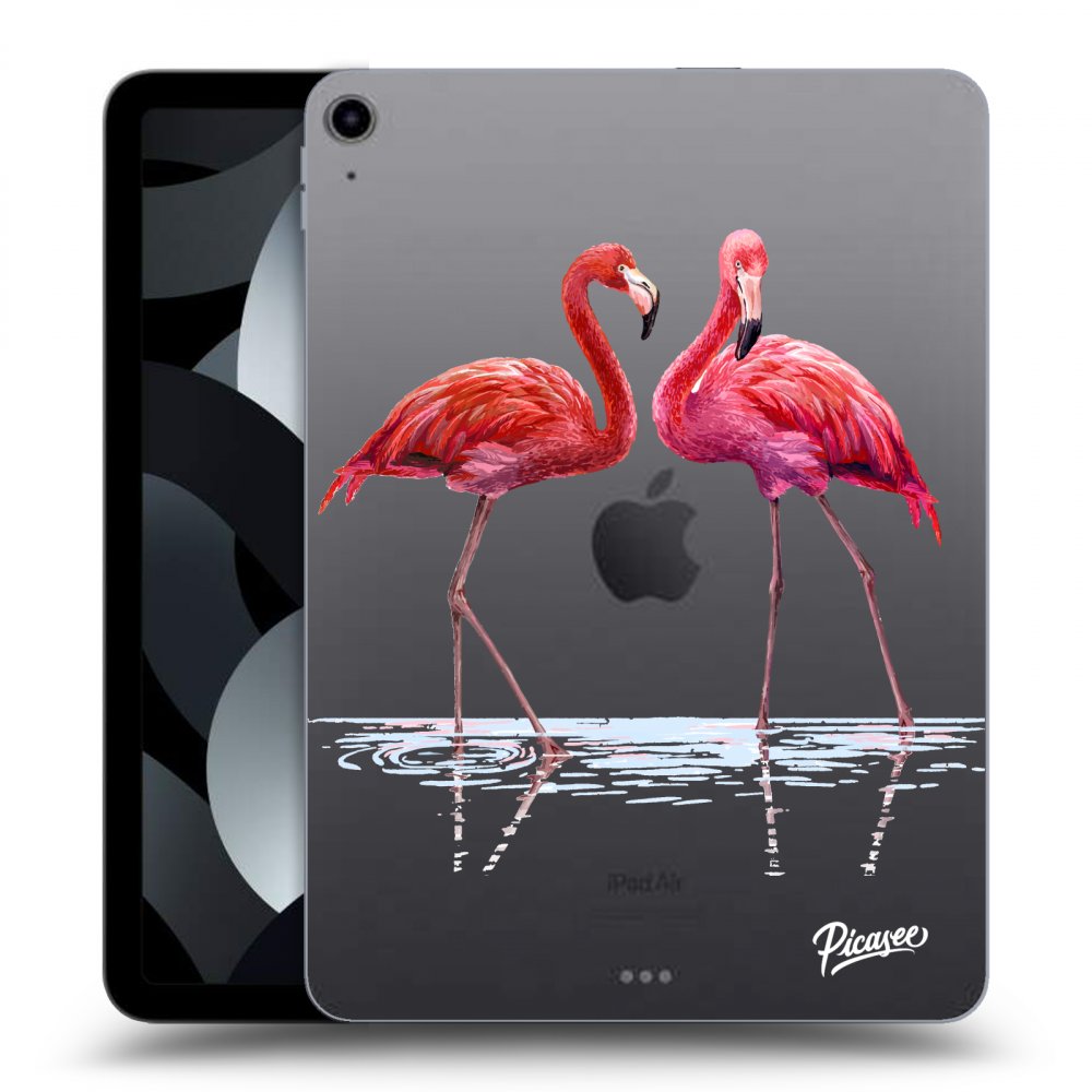 Picasee silikonski prozorni ovitek za Apple iPad Air 5 10.9" 2022 - Flamingos couple