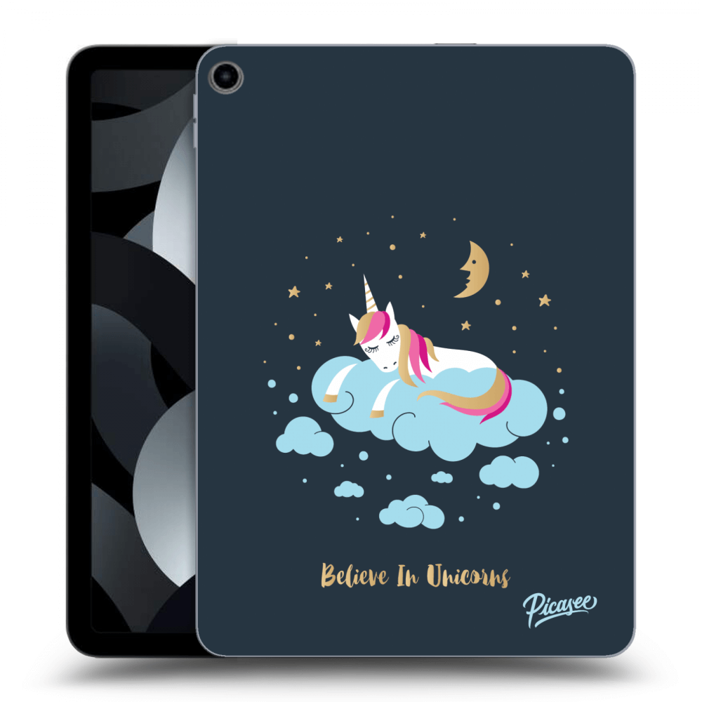 Picasee silikonski črni ovitek za Apple iPad Air 5 10.9" 2022 - Believe In Unicorns