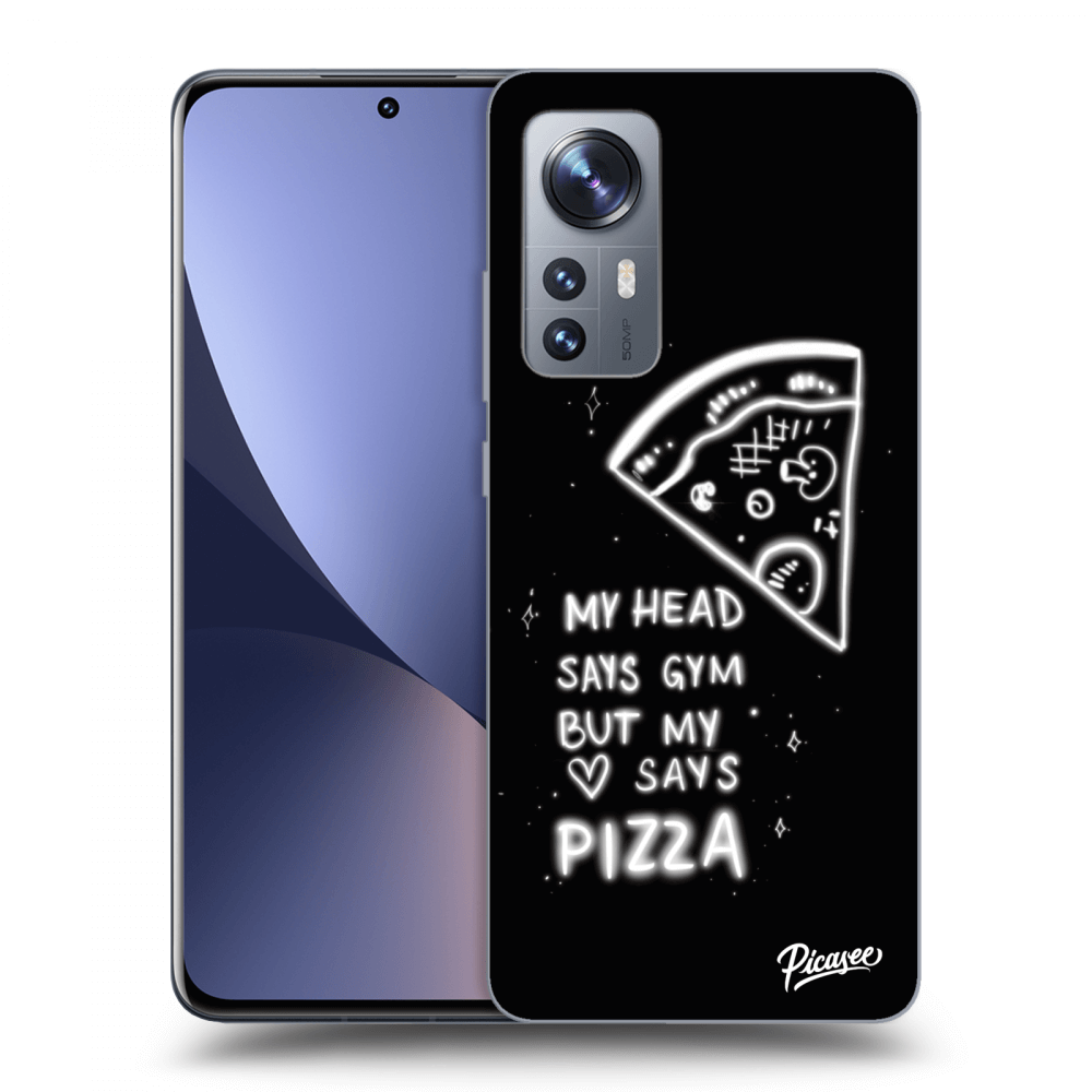Picasee silikonski črni ovitek za Xiaomi 12 - Pizza