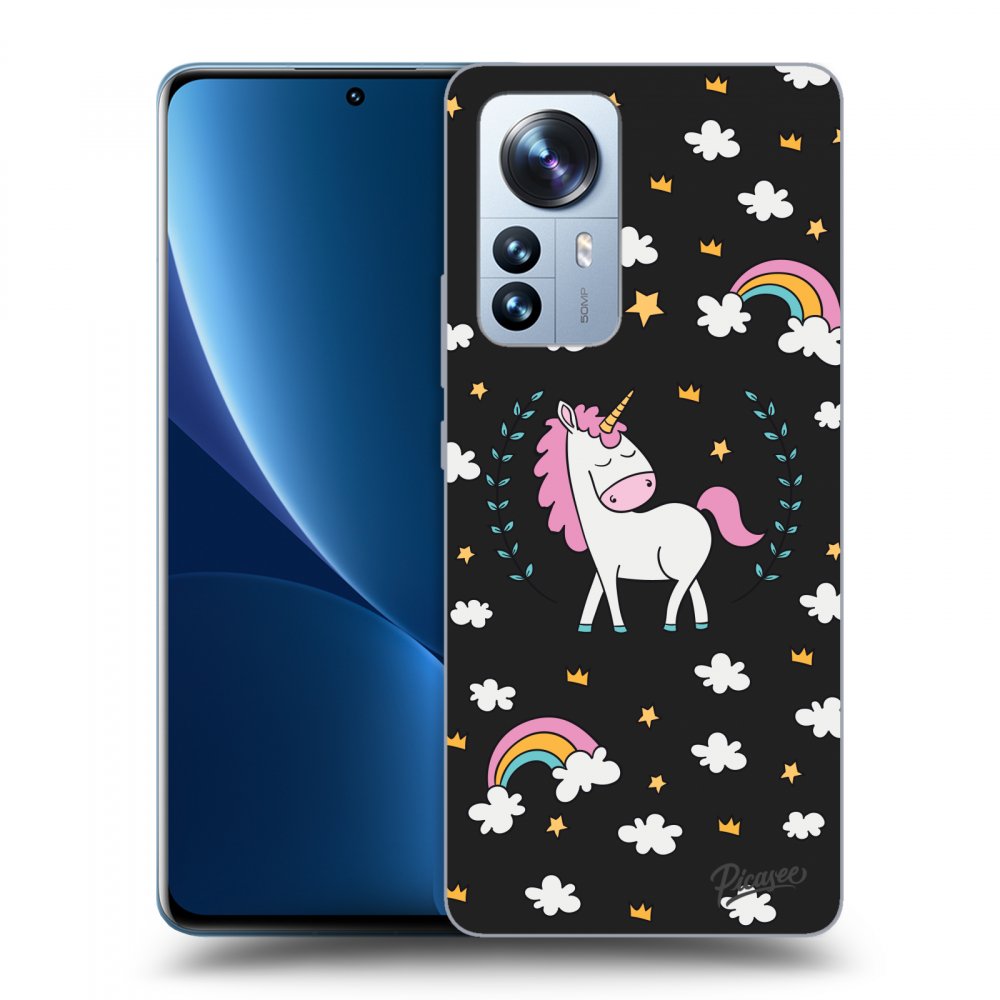 Picasee silikonski črni ovitek za Xiaomi 12 Pro - Unicorn star heaven