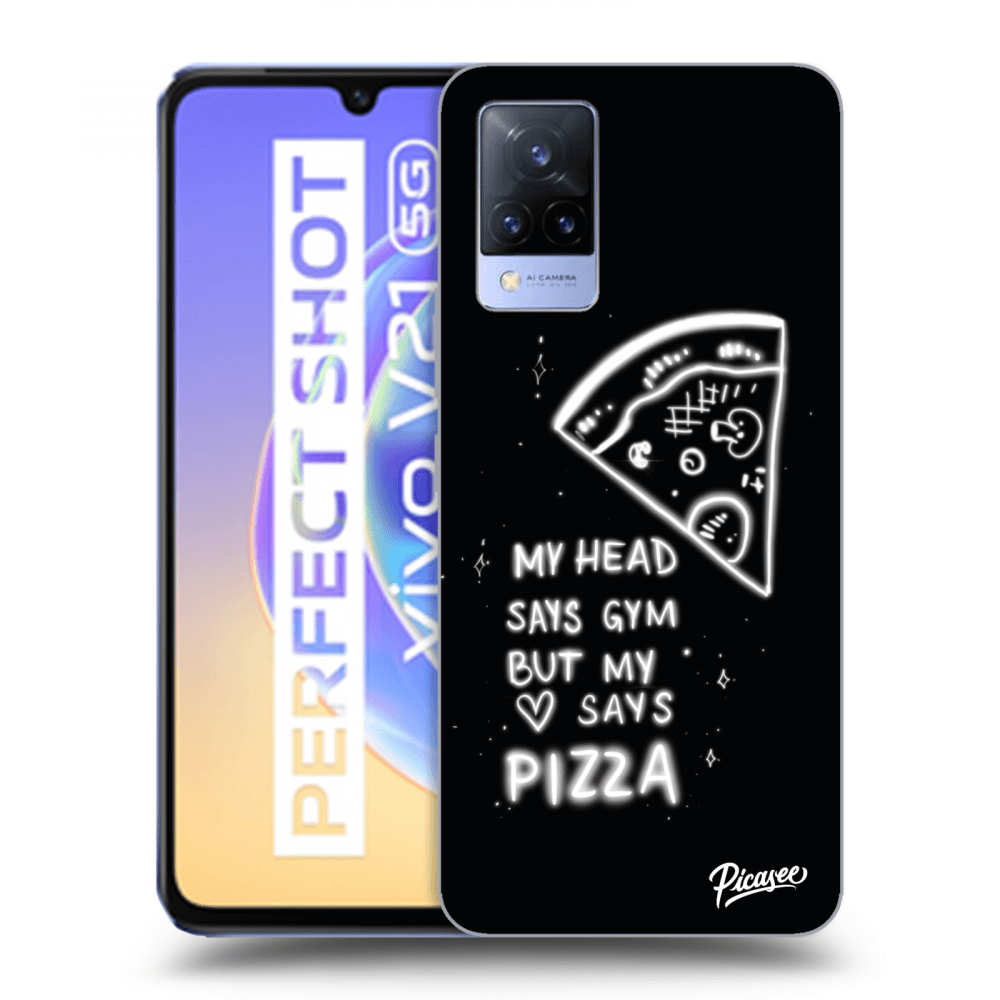 Picasee silikonski prozorni ovitek za Vivo V21 5G - Pizza