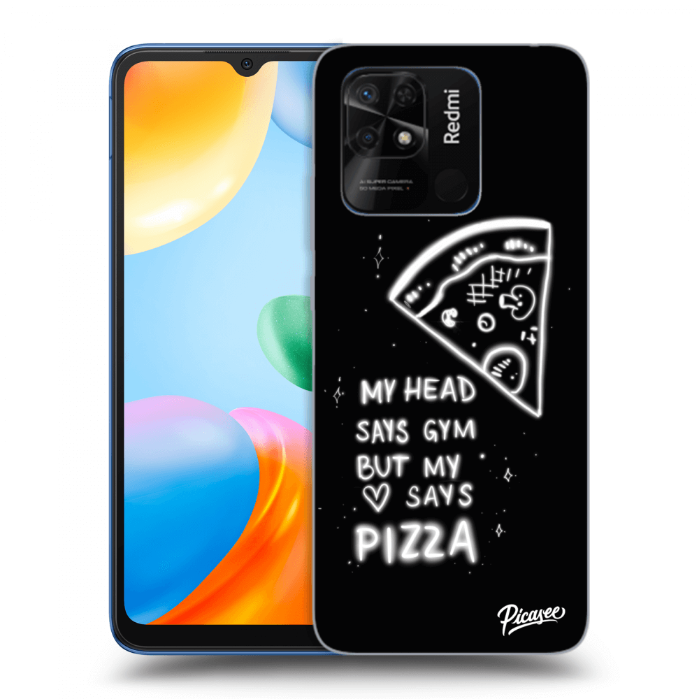Picasee silikonski črni ovitek za Xiaomi Redmi 10C - Pizza