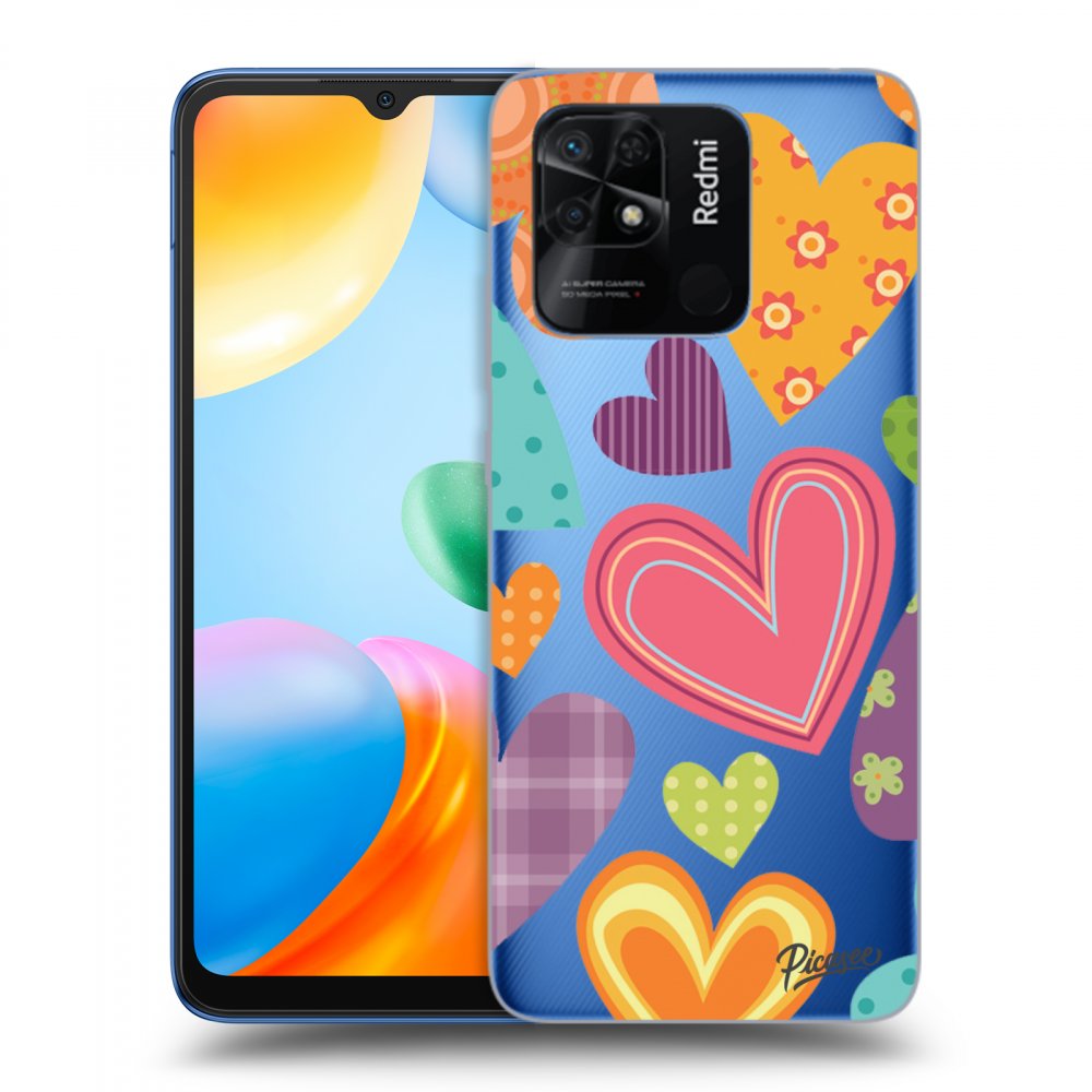 Picasee silikonski prozorni ovitek za Xiaomi Redmi 10C - Colored heart