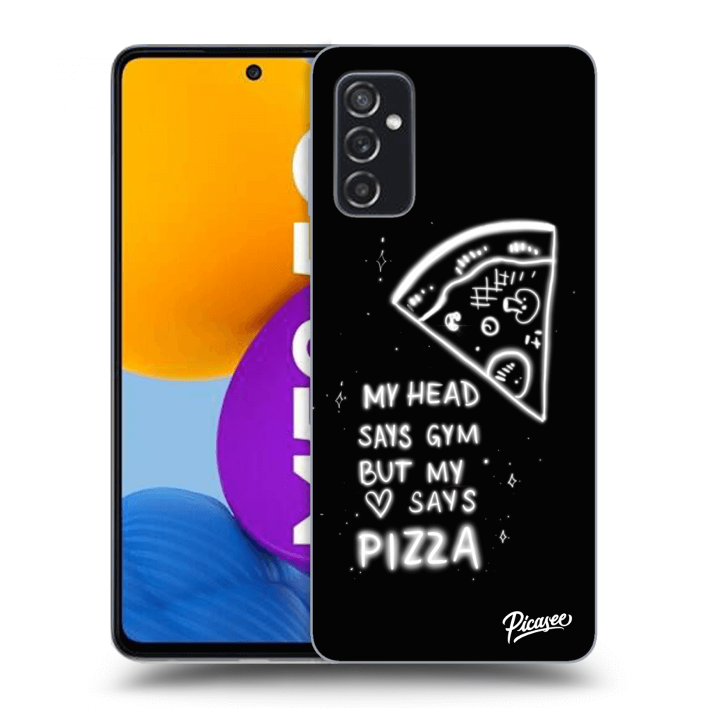 Picasee silikonski črni ovitek za Samsung Galaxy M52 5G - Pizza