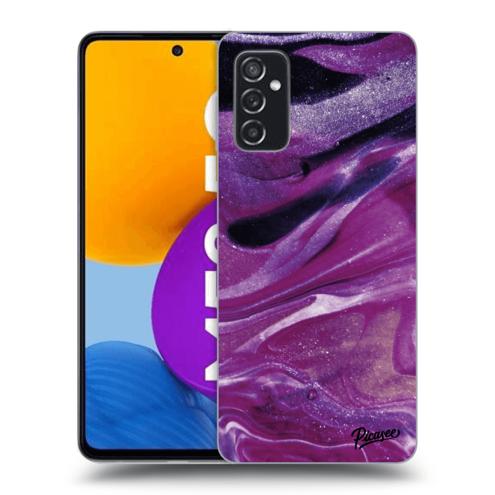 Picasee silikonski črni ovitek za Samsung Galaxy M52 5G - Purple glitter