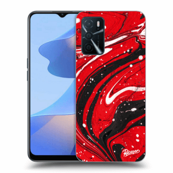 Picasee silikonski črni ovitek za OPPO A16 - Red black