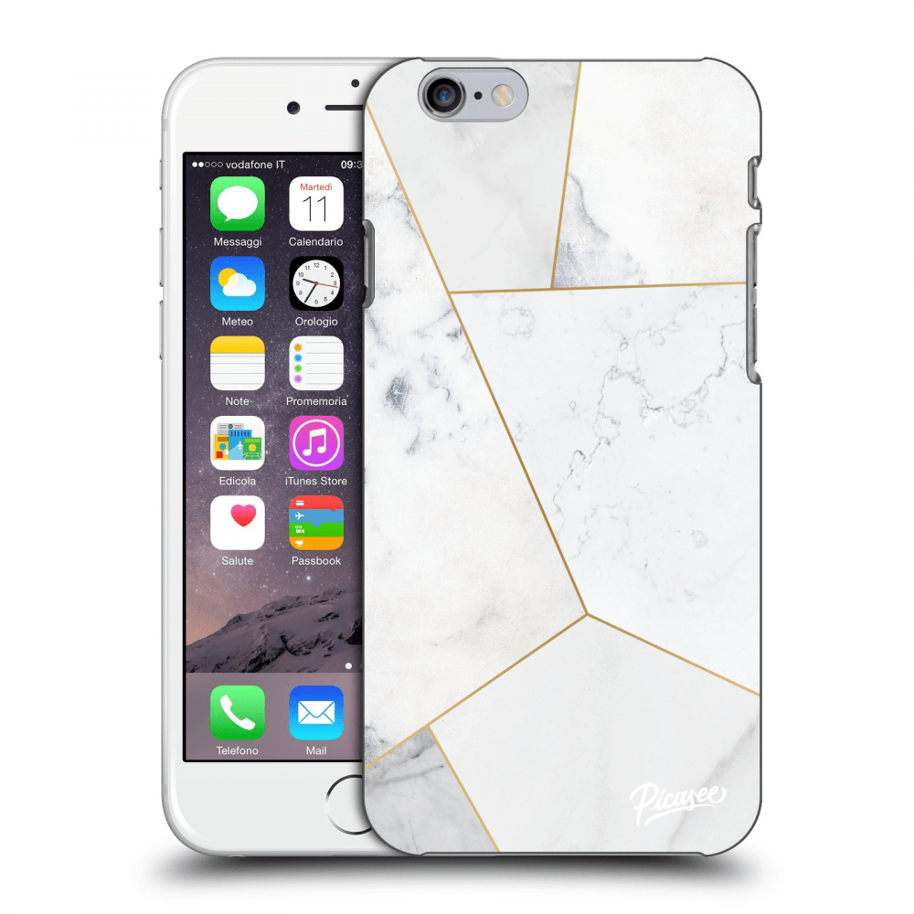 Picasee silikonski prozorni ovitek za Apple iPhone 6/6S - White tile