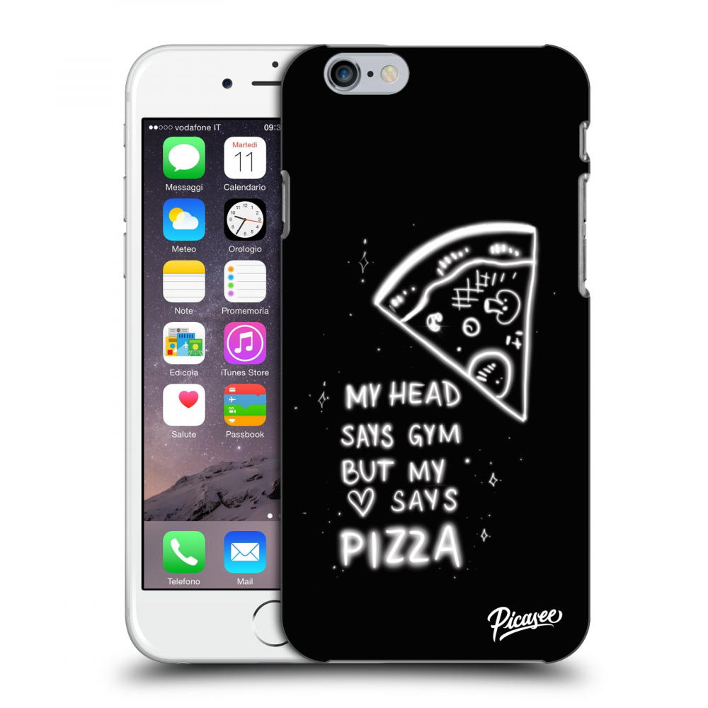 Picasee silikonski črni ovitek za Apple iPhone 6/6S - Pizza