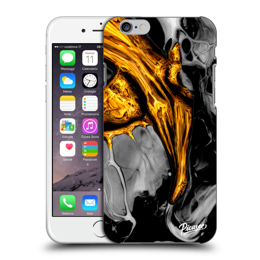 Picasee silikonski črni ovitek za Apple iPhone 6/6S - Black Gold