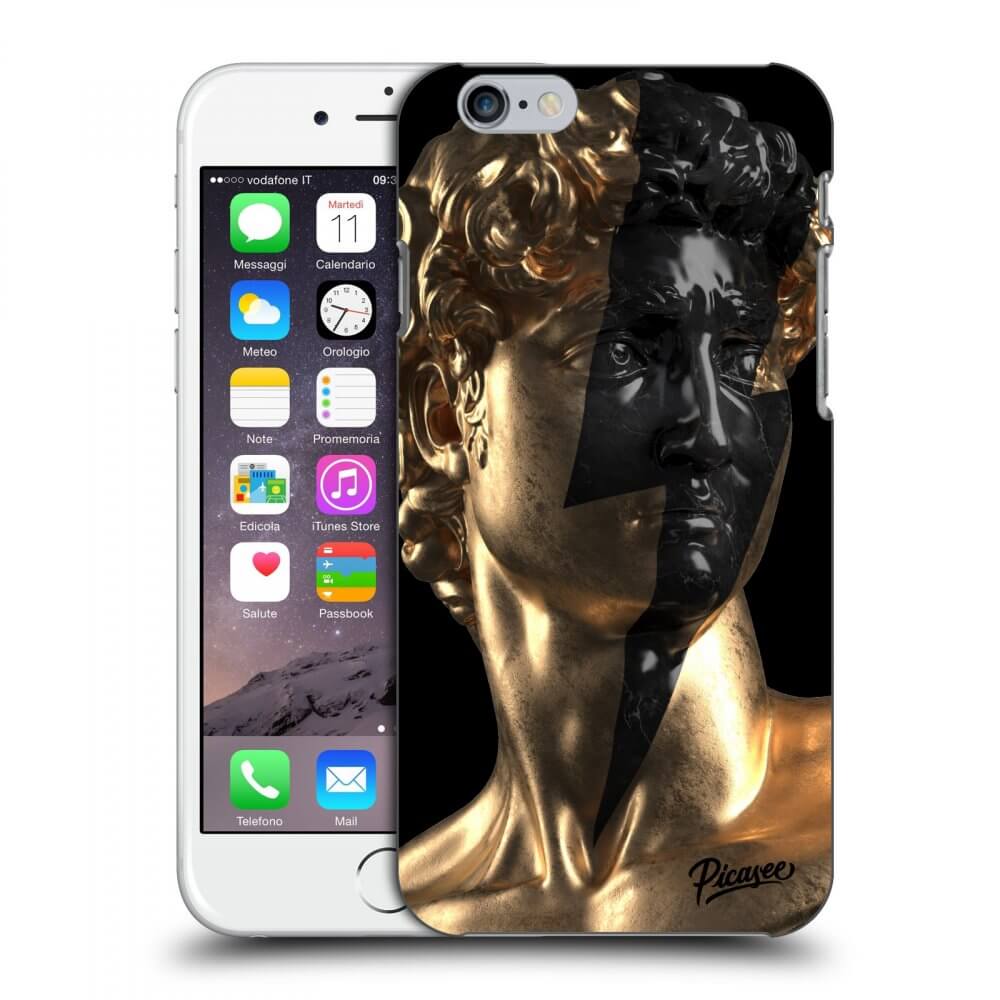 Picasee silikonski črni ovitek za Apple iPhone 6/6S - Wildfire - Gold