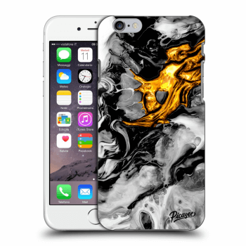 Picasee silikonski črni ovitek za Apple iPhone 6/6S - Black Gold 2