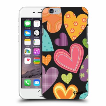 Picasee silikonski črni ovitek za Apple iPhone 6/6S - Colored heart