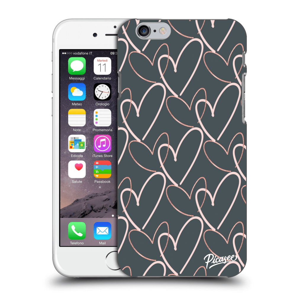 Picasee silikonski črni ovitek za Apple iPhone 6/6S - Lots of love