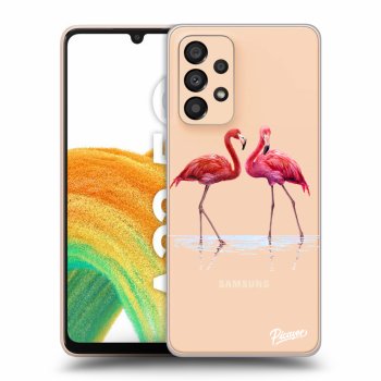 Picasee silikonski prozorni ovitek za Samsung Galaxy A33 5G A336 - Flamingos couple