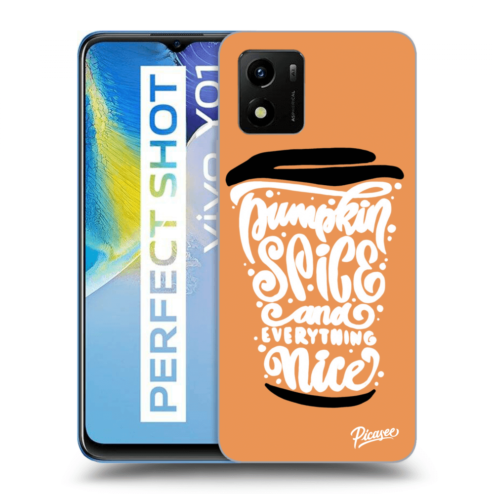 Picasee silikonski prozorni ovitek za Vivo Y01 - Pumpkin coffee
